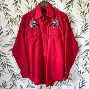 Vintage High Noon Pearl Snap Button Down Shirt. Medium.